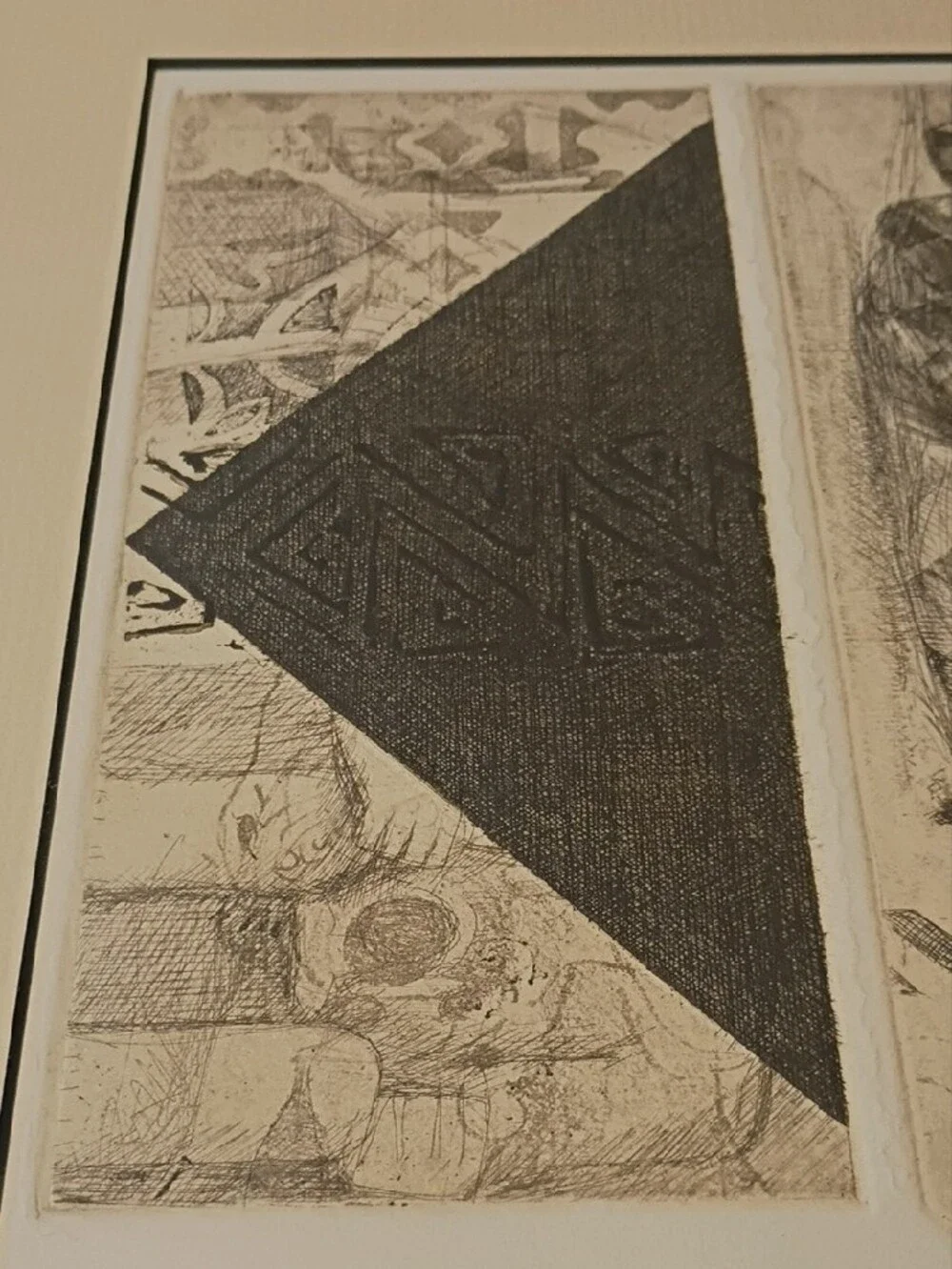 Abstract Cada Cosa En Su Sitio 1 in Black and Cream Beatriz 1989 Etching?